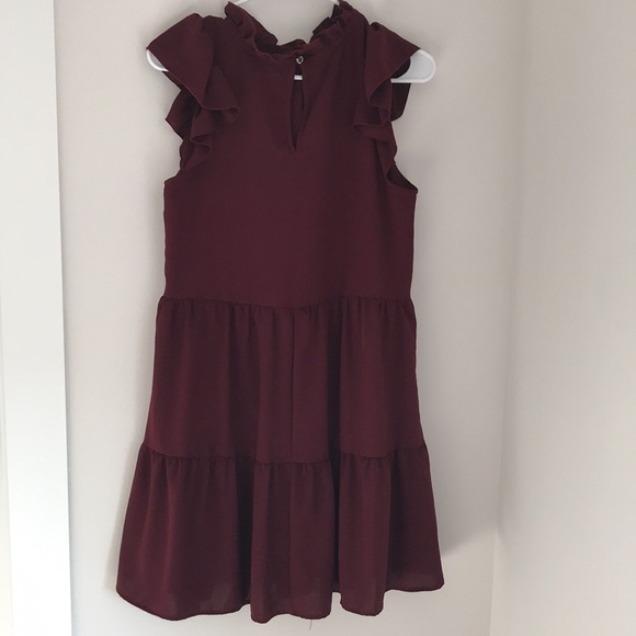 Maroon Ruffle Dress - Picture 3 of 4